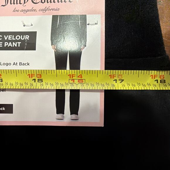 NWT Juicy Couture Black Velour Track Pants XL Rhinestone Juicy Logo - Picture 8 of 10